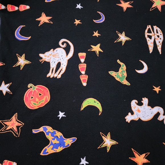 Onque Casuals Blouse Halloween Ghosts Cats Black Embellished Top Size S - Picture 7 of 10